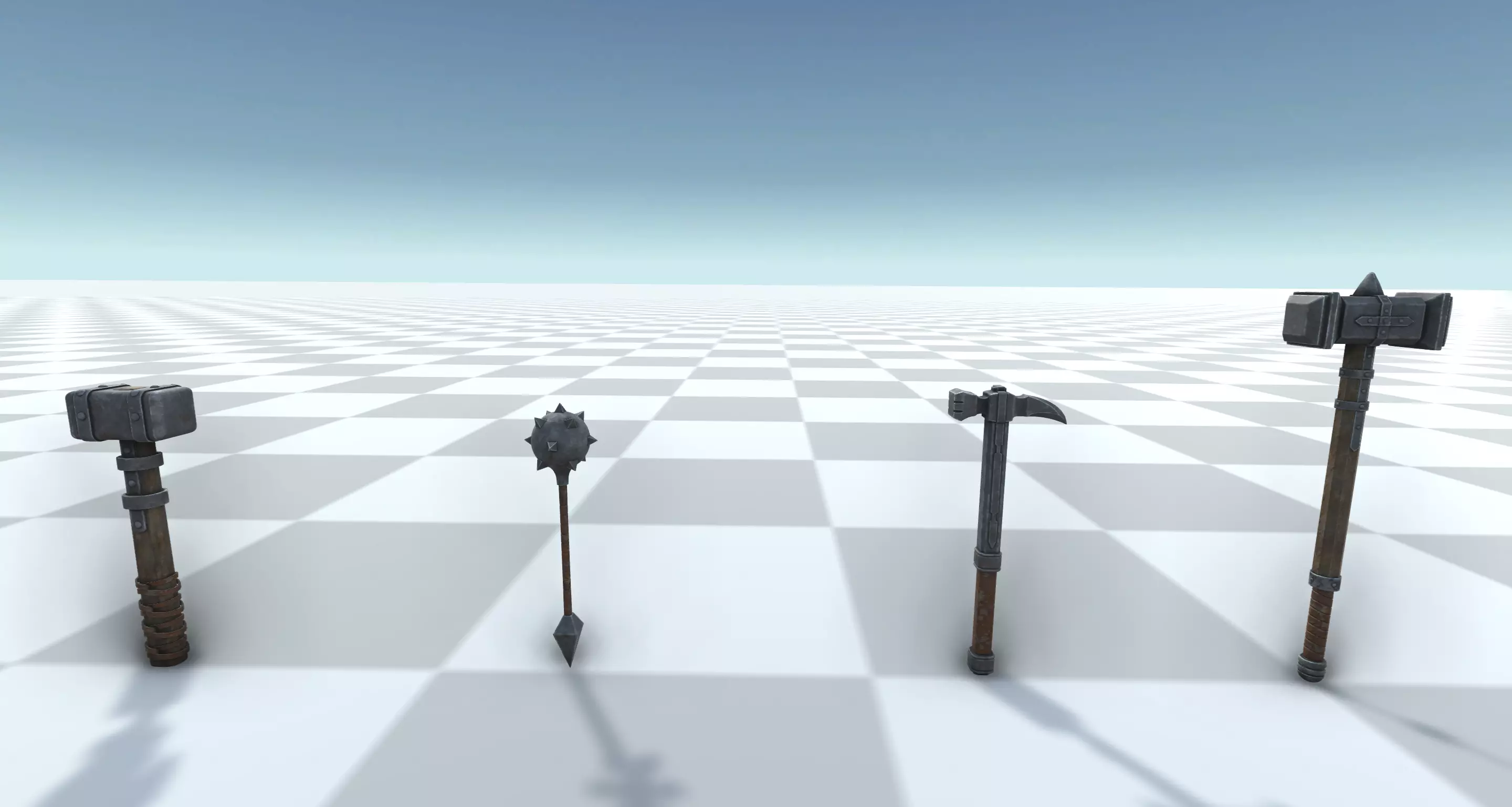 Medieval Battlehammer Set 3D model_0