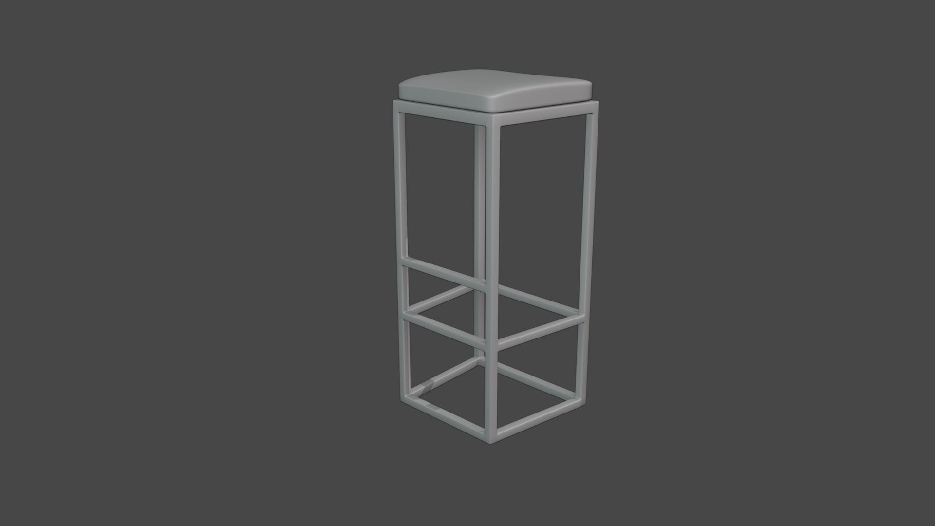 Modern bar stool Low-poly 3D model_9