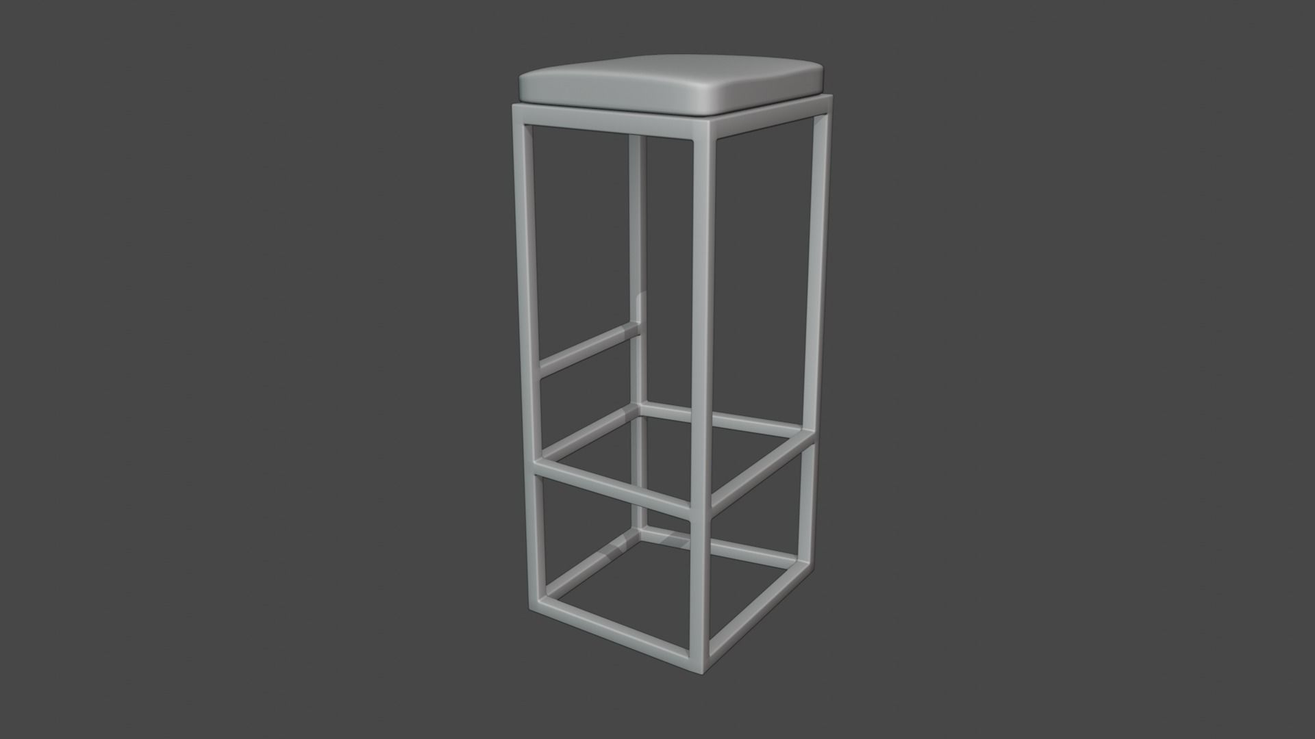 Modern bar stool Low-poly 3D model_10