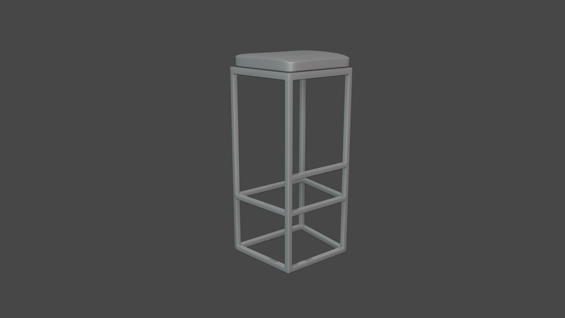 Modern bar stool Low-poly 3D model_8