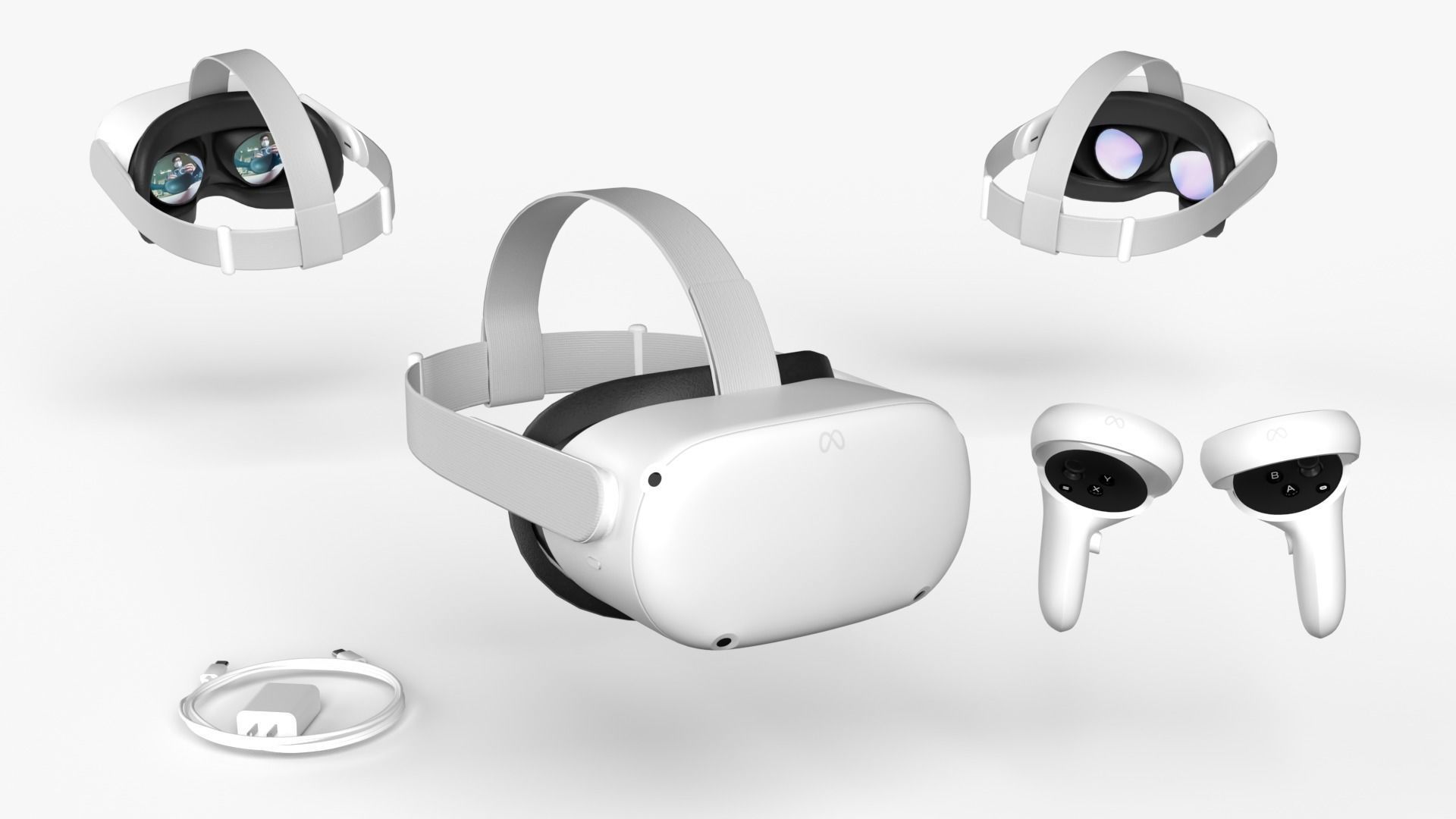 Meta Quest 2 with Meta Quest Touch controllers 3D model_13