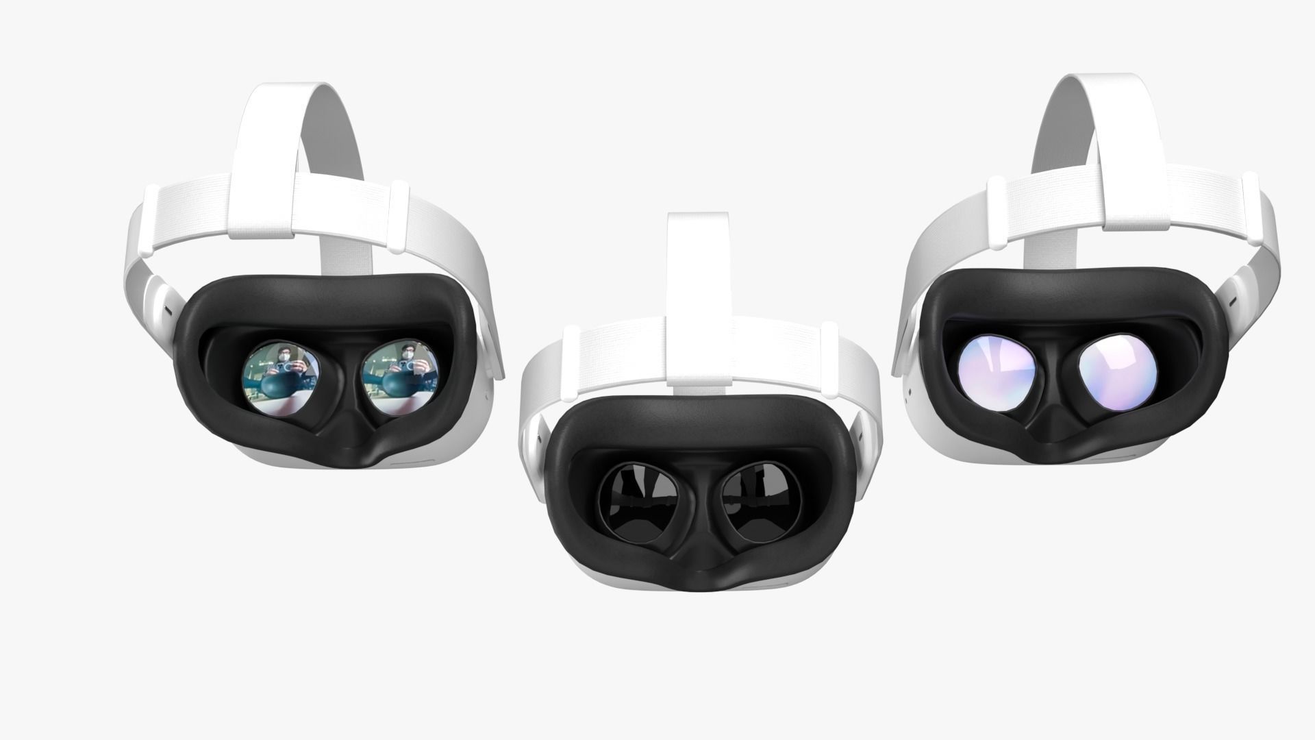 Meta Quest 2 with Meta Quest Touch controllers 3D model_7