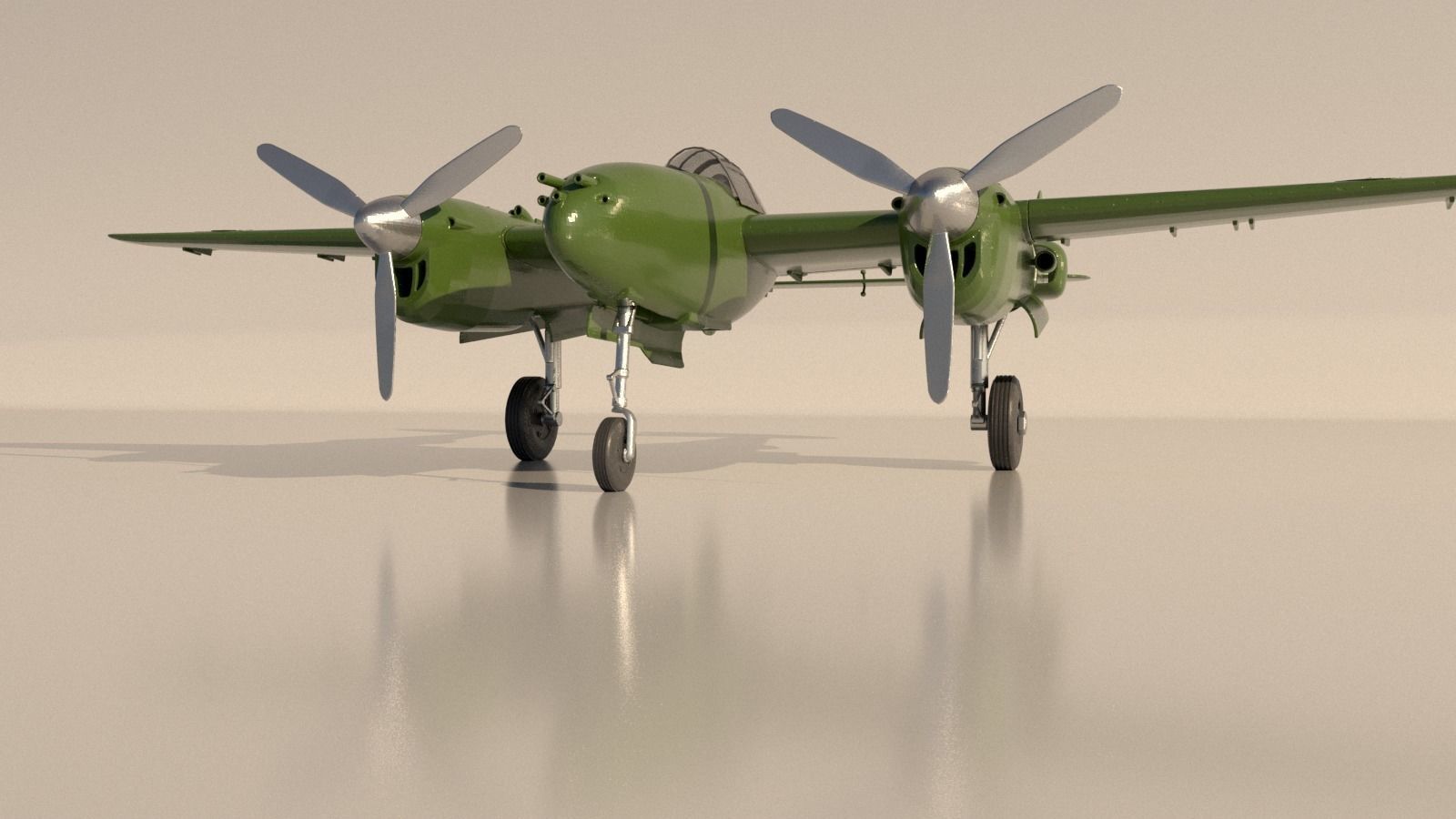 Airplane P38J for 3Dprint 3D print model_5