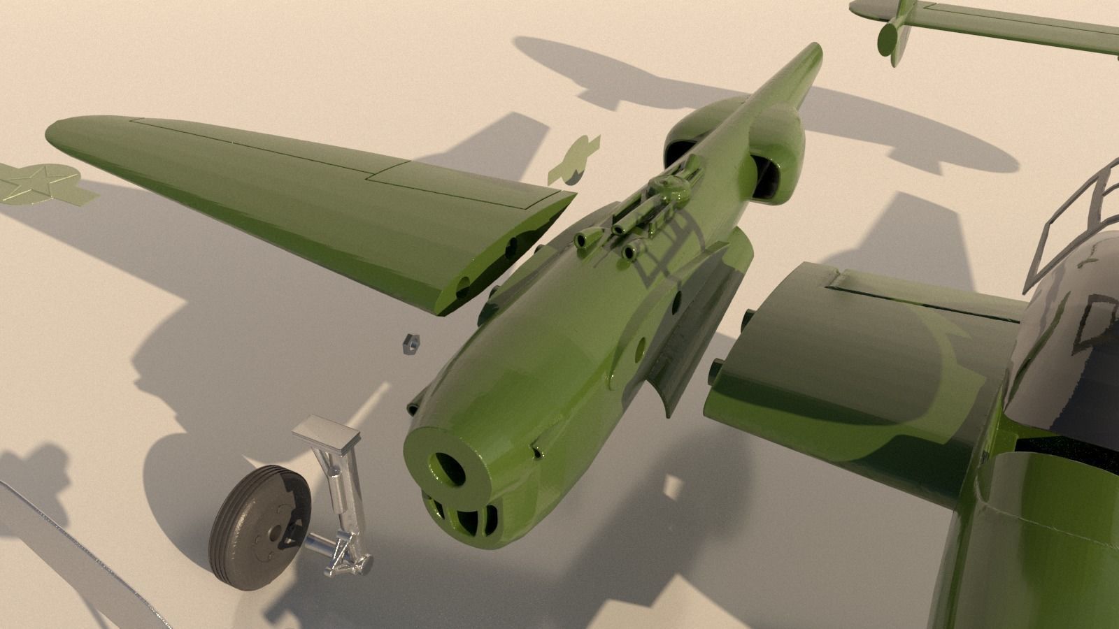 Airplane P38J for 3Dprint 3D print model_4