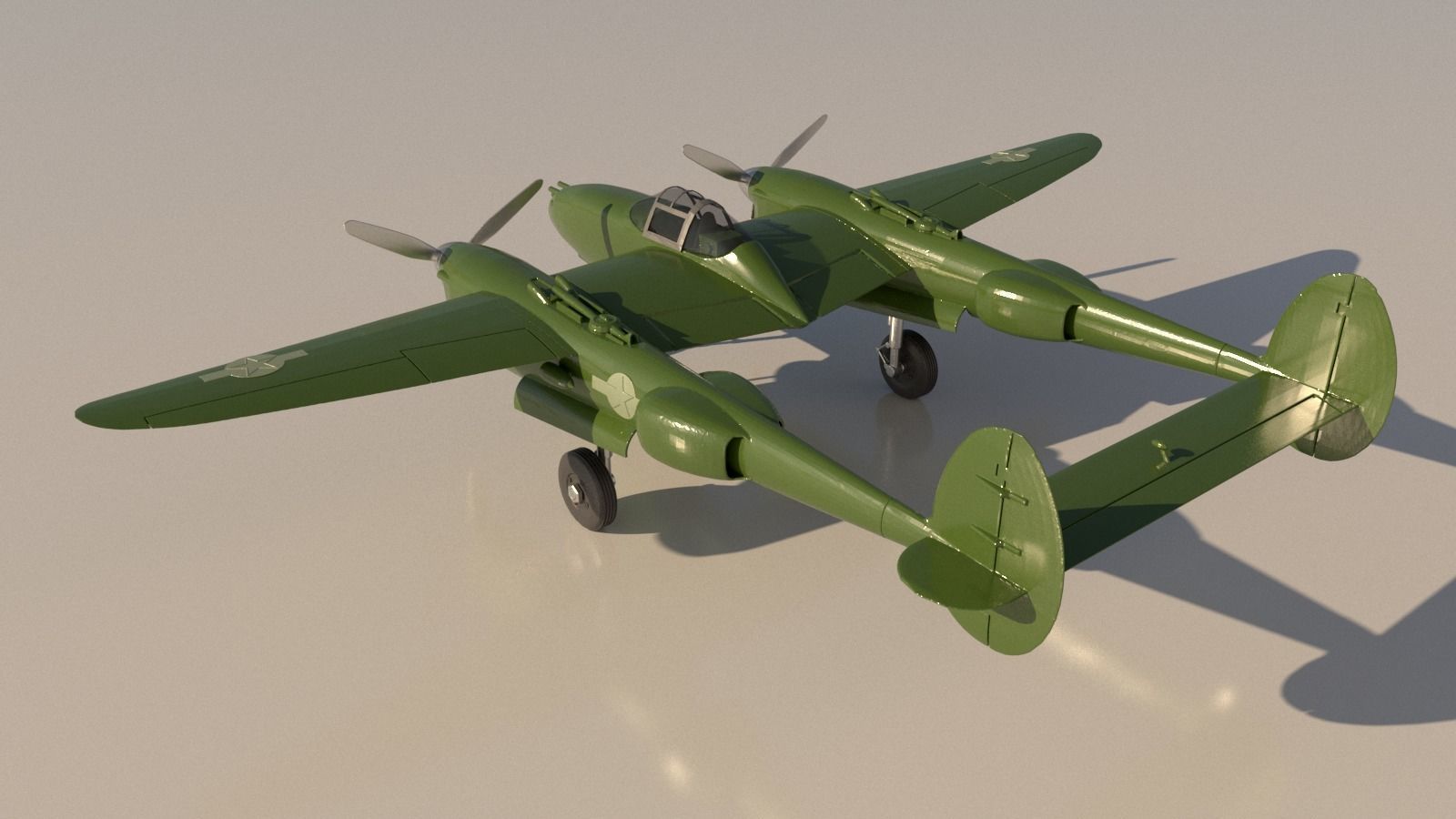 Airplane P38J for 3Dprint 3D print model_7