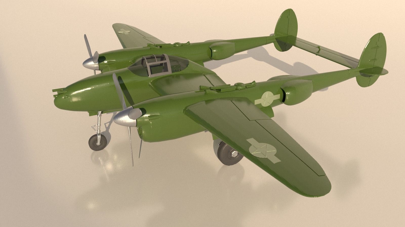 Airplane P38J for 3Dprint 3D print model_9