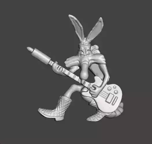 LOONEY TUNES ROCK BAND WILE E COYOTE PROMOTIONAL FIGURE 90S PVC 3D print model