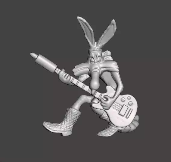 LOONEY TUNES ROCK BAND WILE E COYOTE PROMOTIONAL FIGURE 90S PVC 3D print model_0