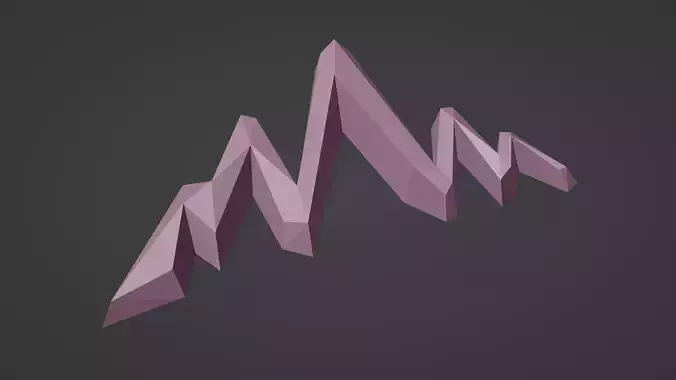 Mountain Logo low-poly for 3D print as a decoration deco 3D print model
