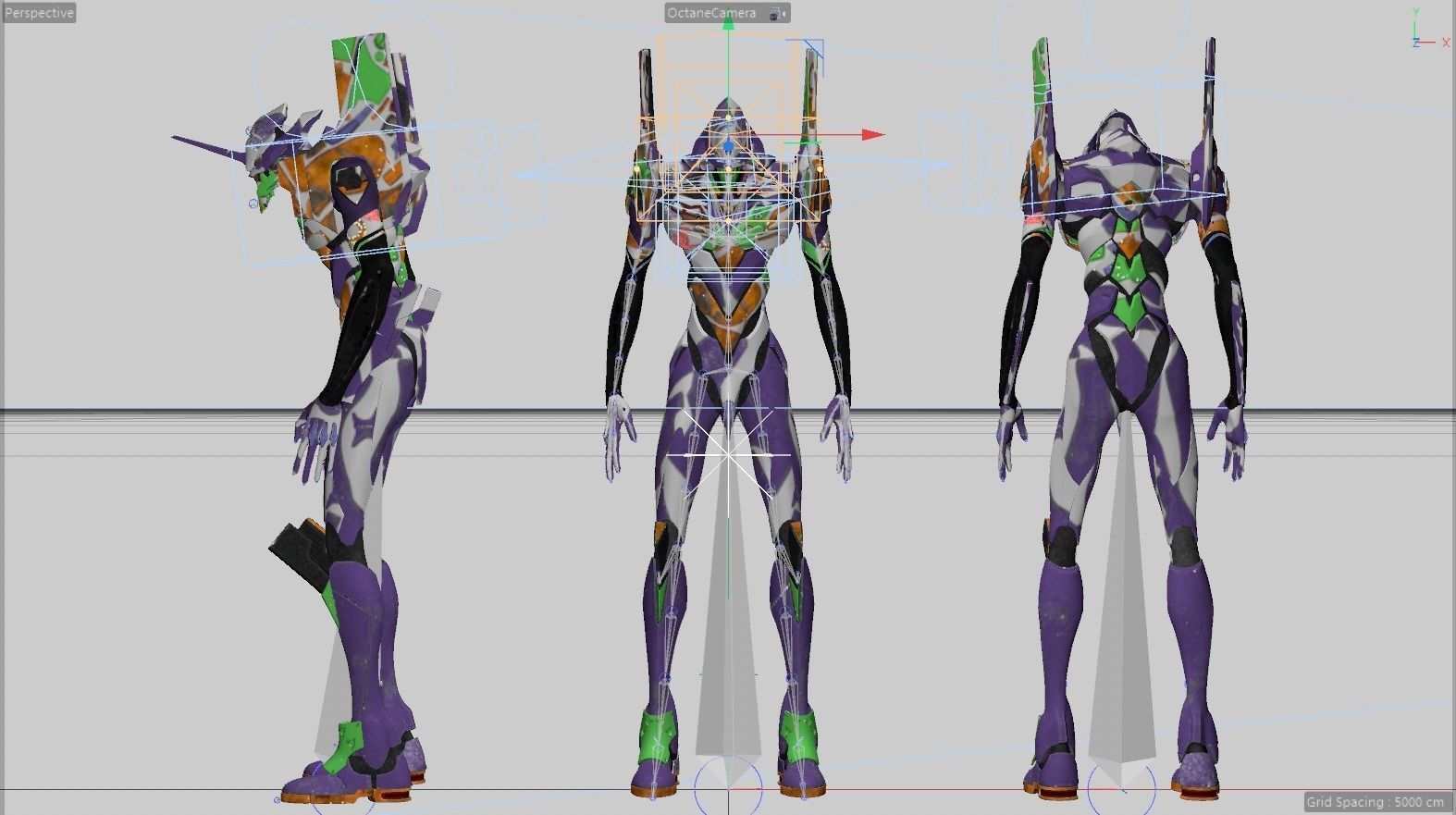 EVA NEON GENESIS EVANGELION EVA-01 TEST TYPE model MAYA FBX fo 3D model_8