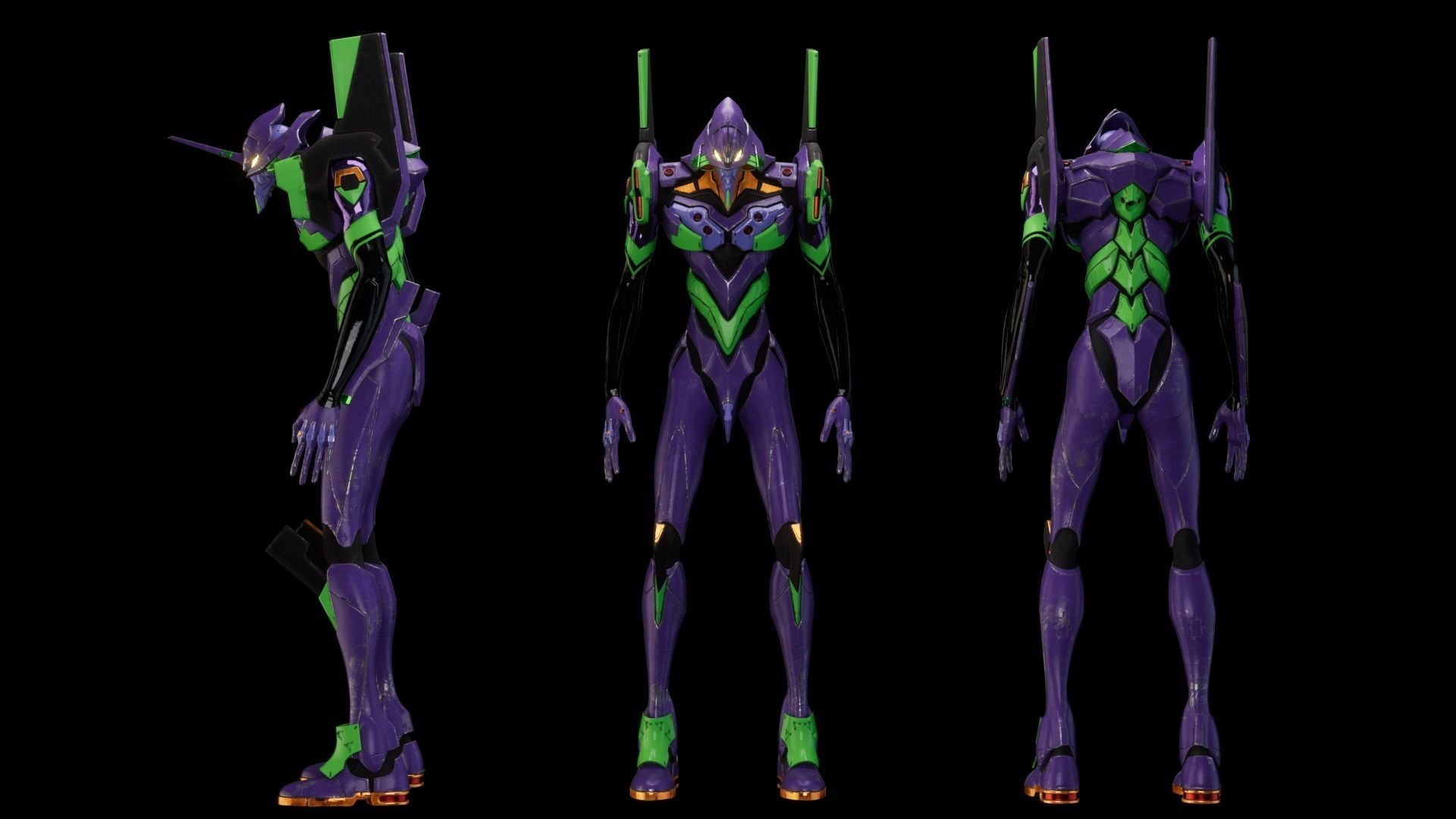 EVA NEON GENESIS EVANGELION EVA-01 TEST TYPE model MAYA FBX fo 3D model_1