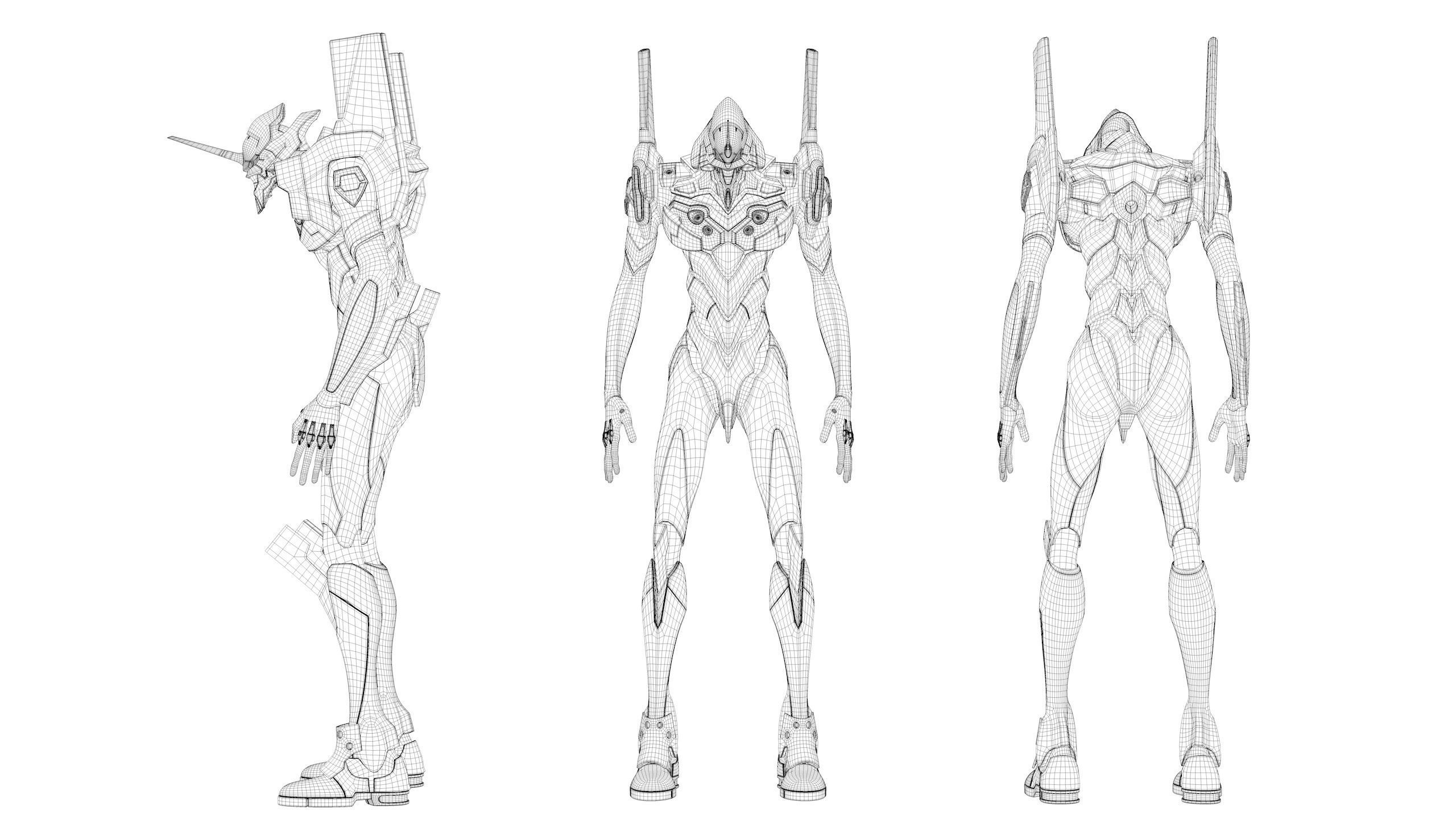 EVA NEON GENESIS EVANGELION EVA-01 TEST TYPE model MAYA FBX fo 3D model_5