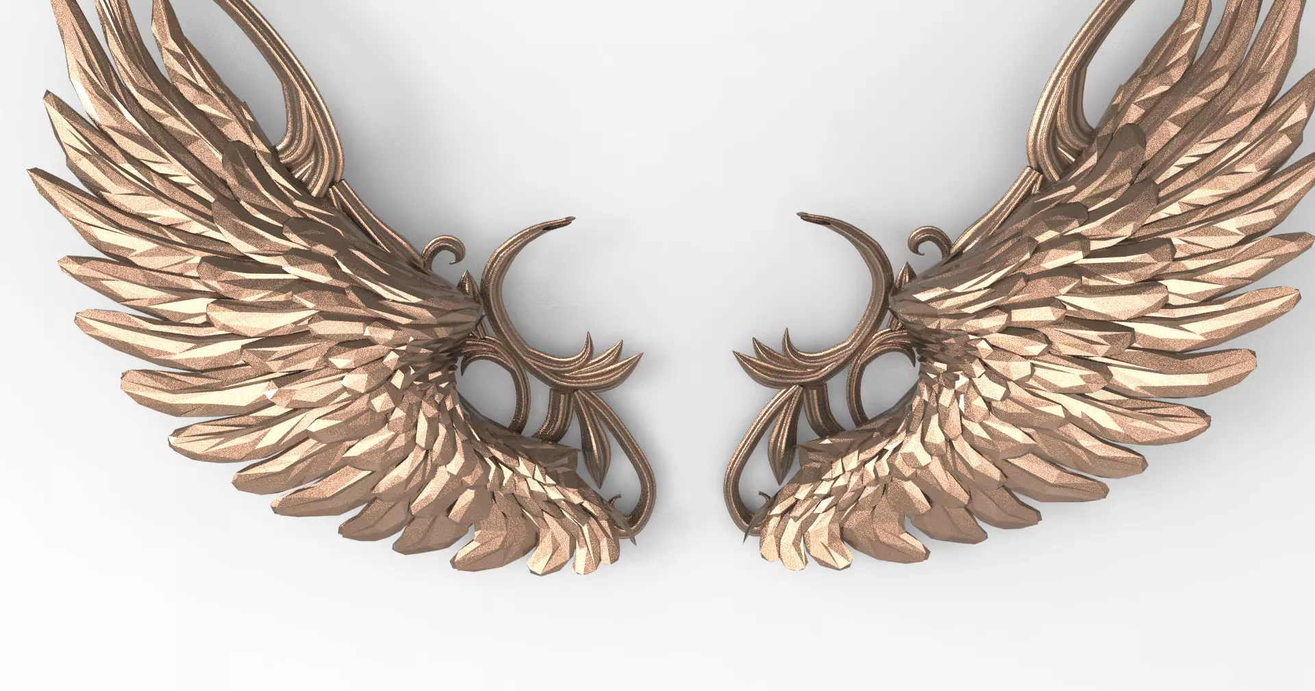 Virgil angel wings Low-poly 3D model_0