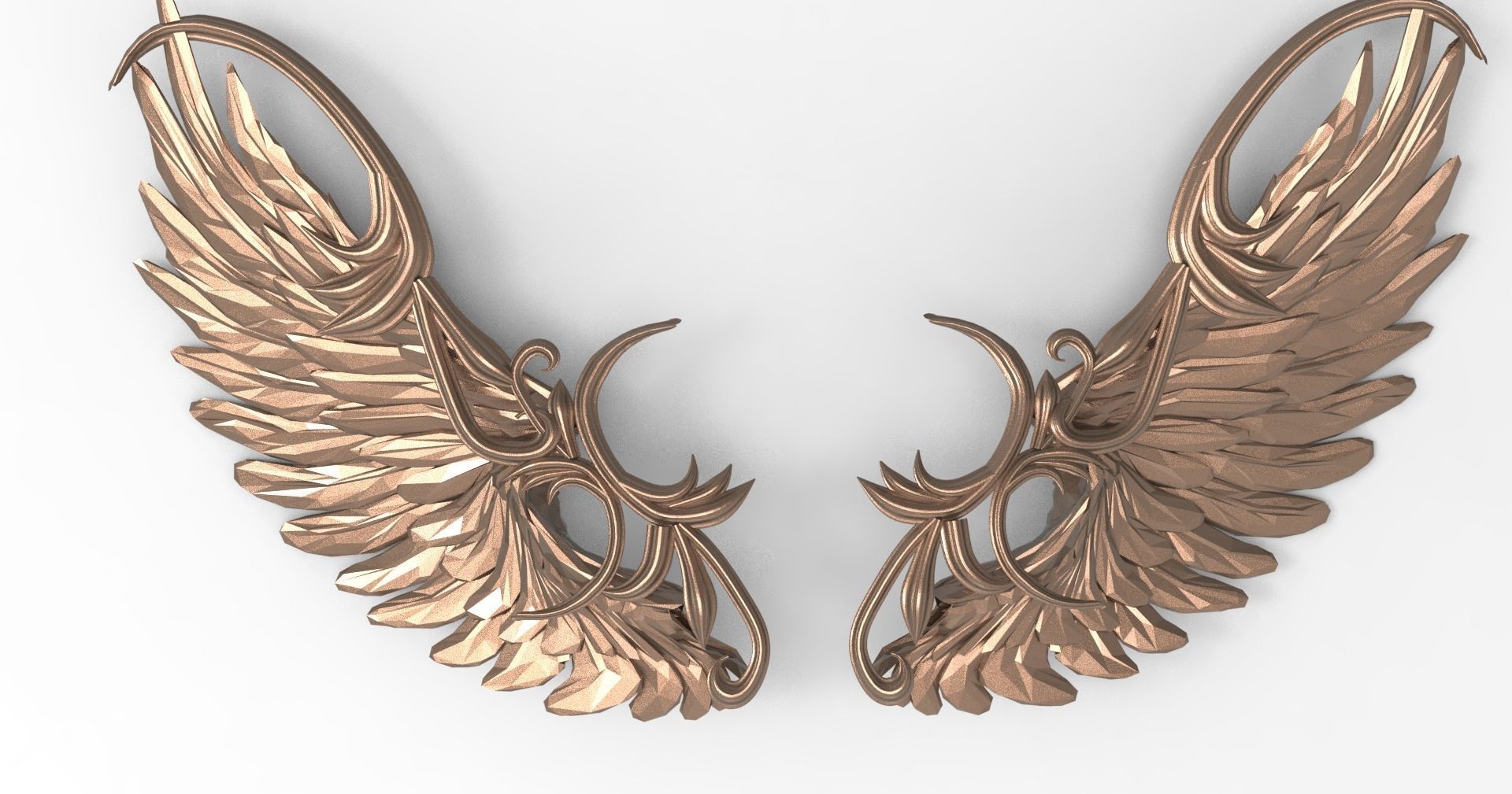 Virgil angel wings Low-poly 3D model_1