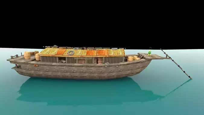 Chinese junk fishing  boat  