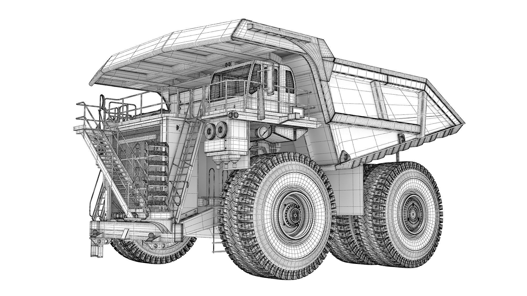 Off Highway Mining Dump Truck 3D model_16