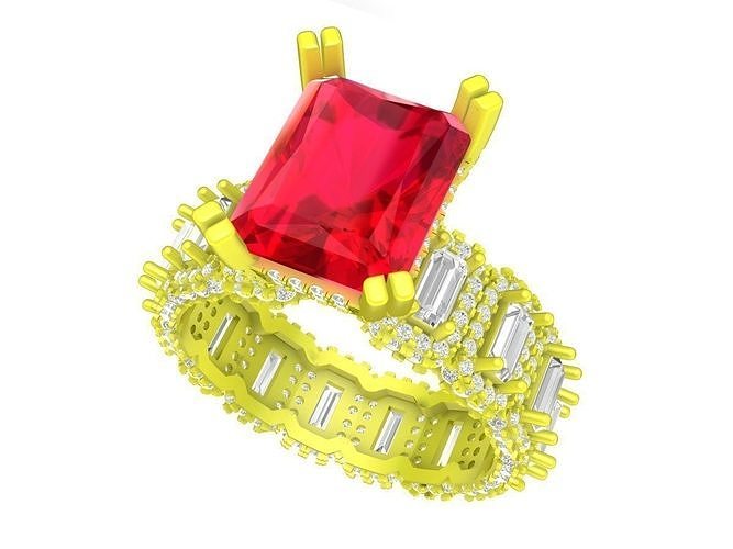 7292 Luxury Diamond Enternity Engagement Ring 3D print model