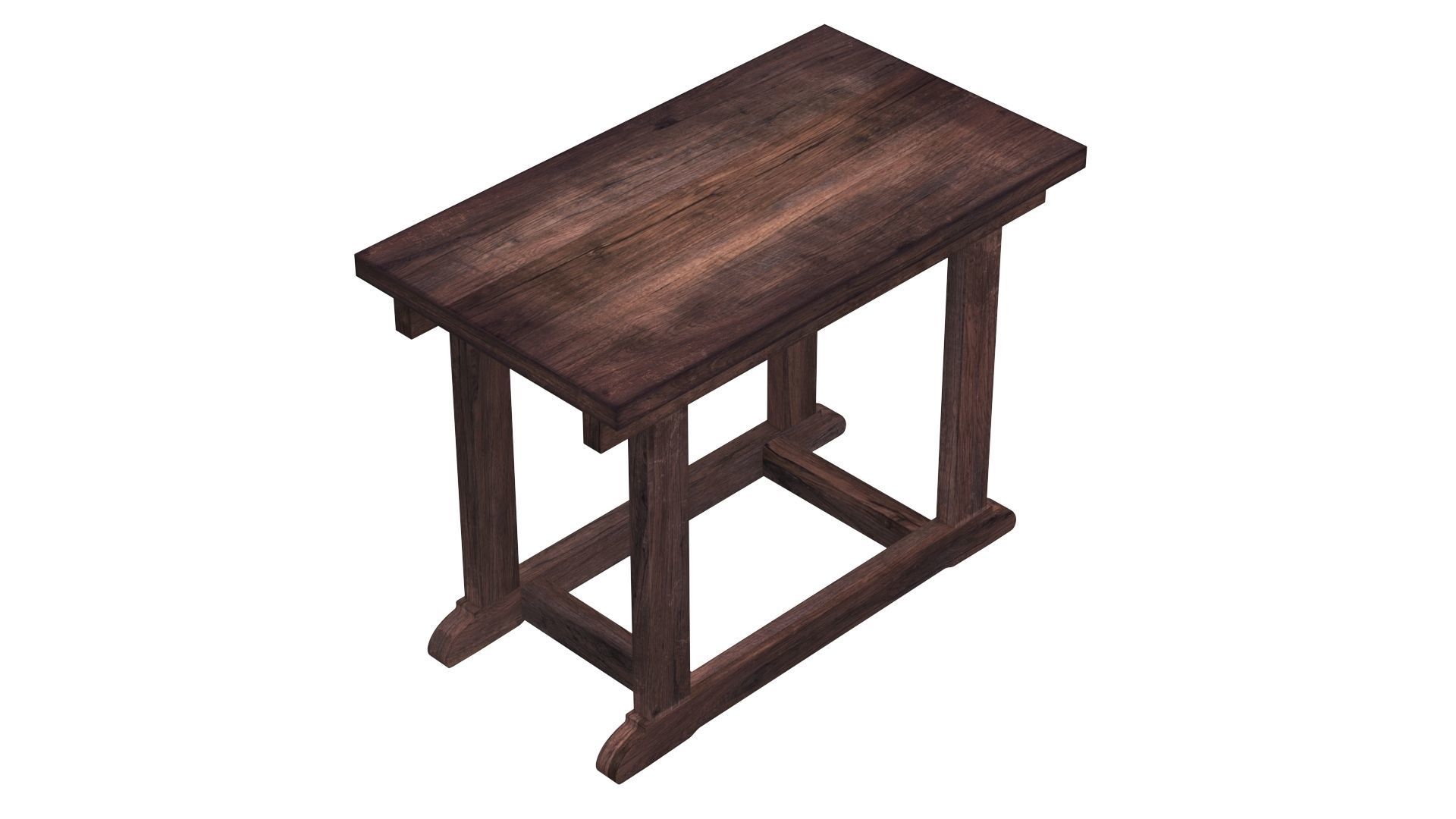 Zinc Top Console Table 3D model_3