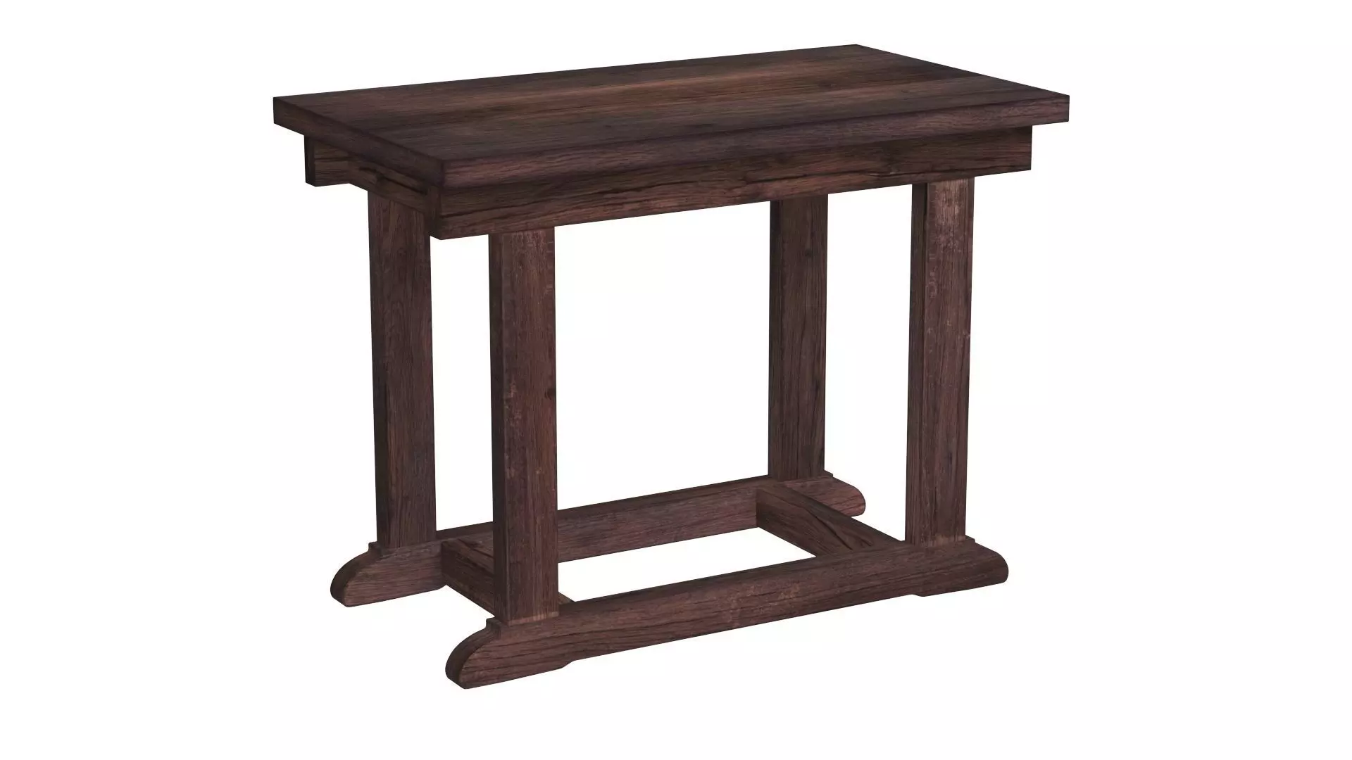 Zinc Top Console Table 3D model_0