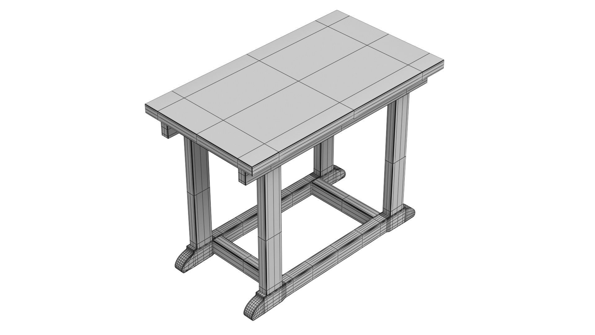 Zinc Top Console Table 3D model_6