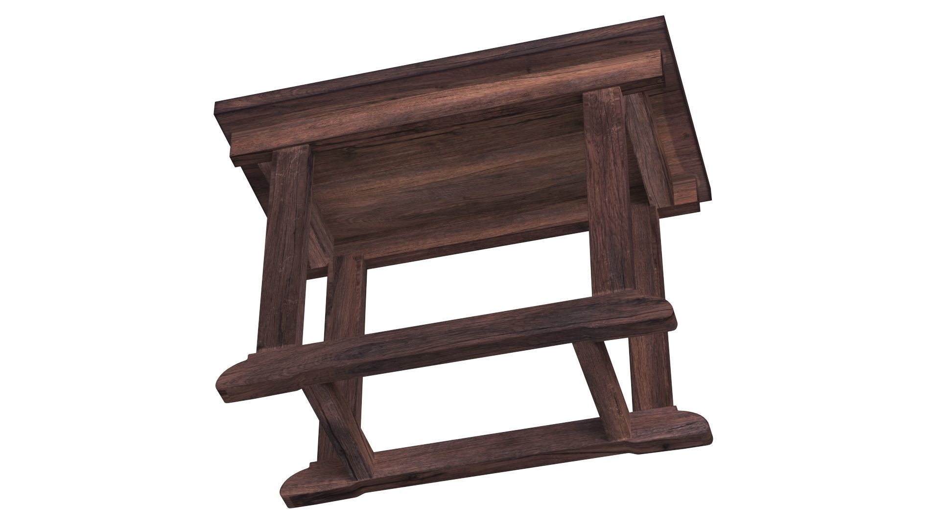 Zinc Top Console Table 3D model_4