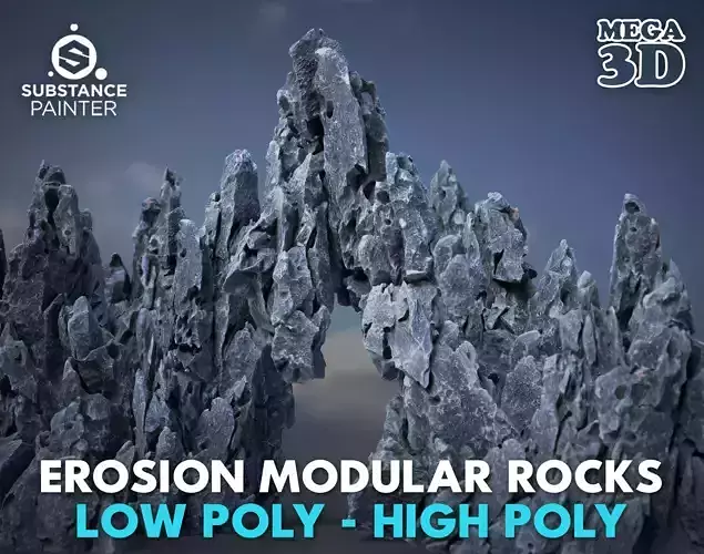8 High Poly Erosion Rocks - 231126