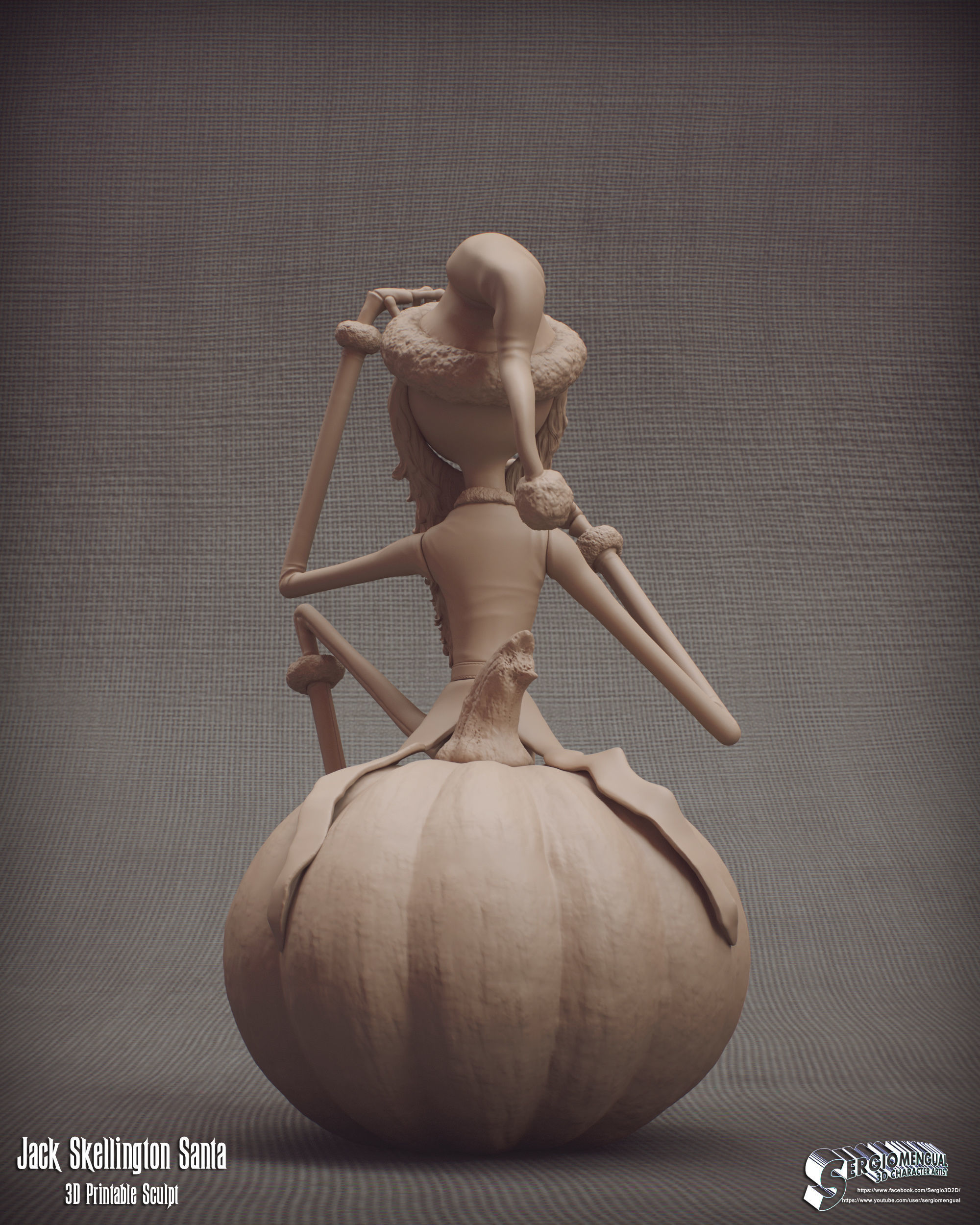 Haunted Mansion Jack Skellington Santa 3D Printable Sculpt 3D print model_6