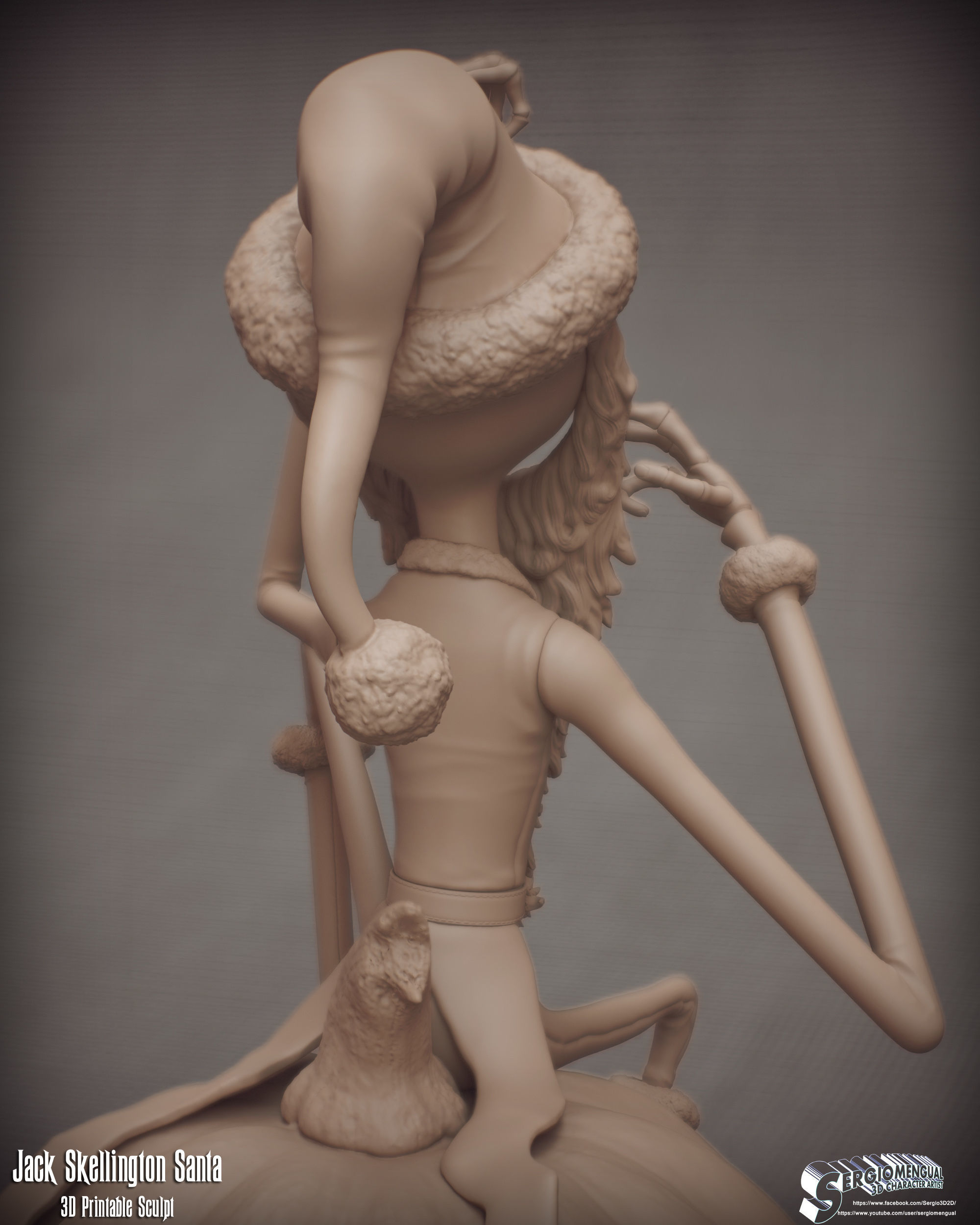 Haunted Mansion Jack Skellington Santa 3D Printable Sculpt 3D print model_17