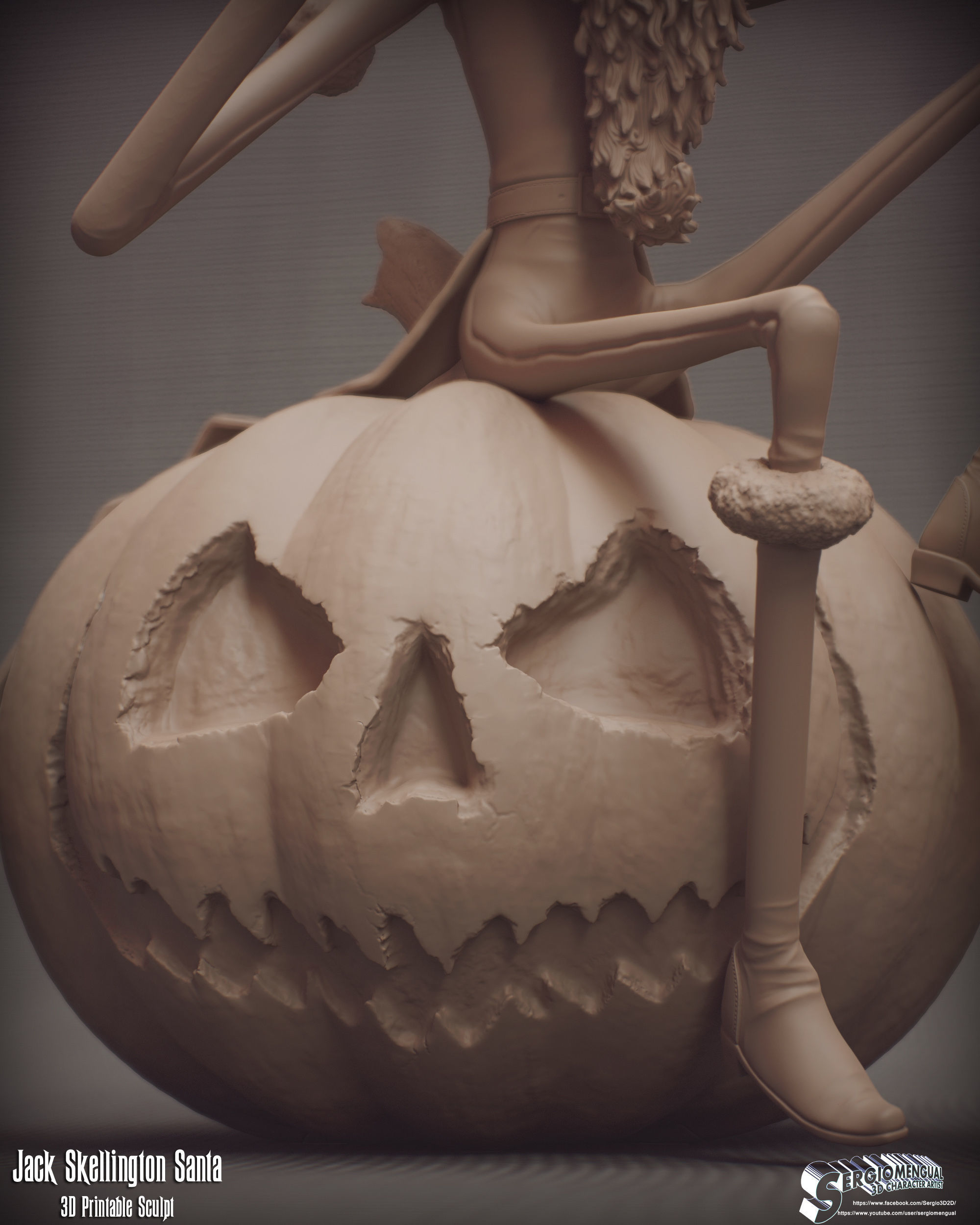 Haunted Mansion Jack Skellington Santa 3D Printable Sculpt 3D print model_18