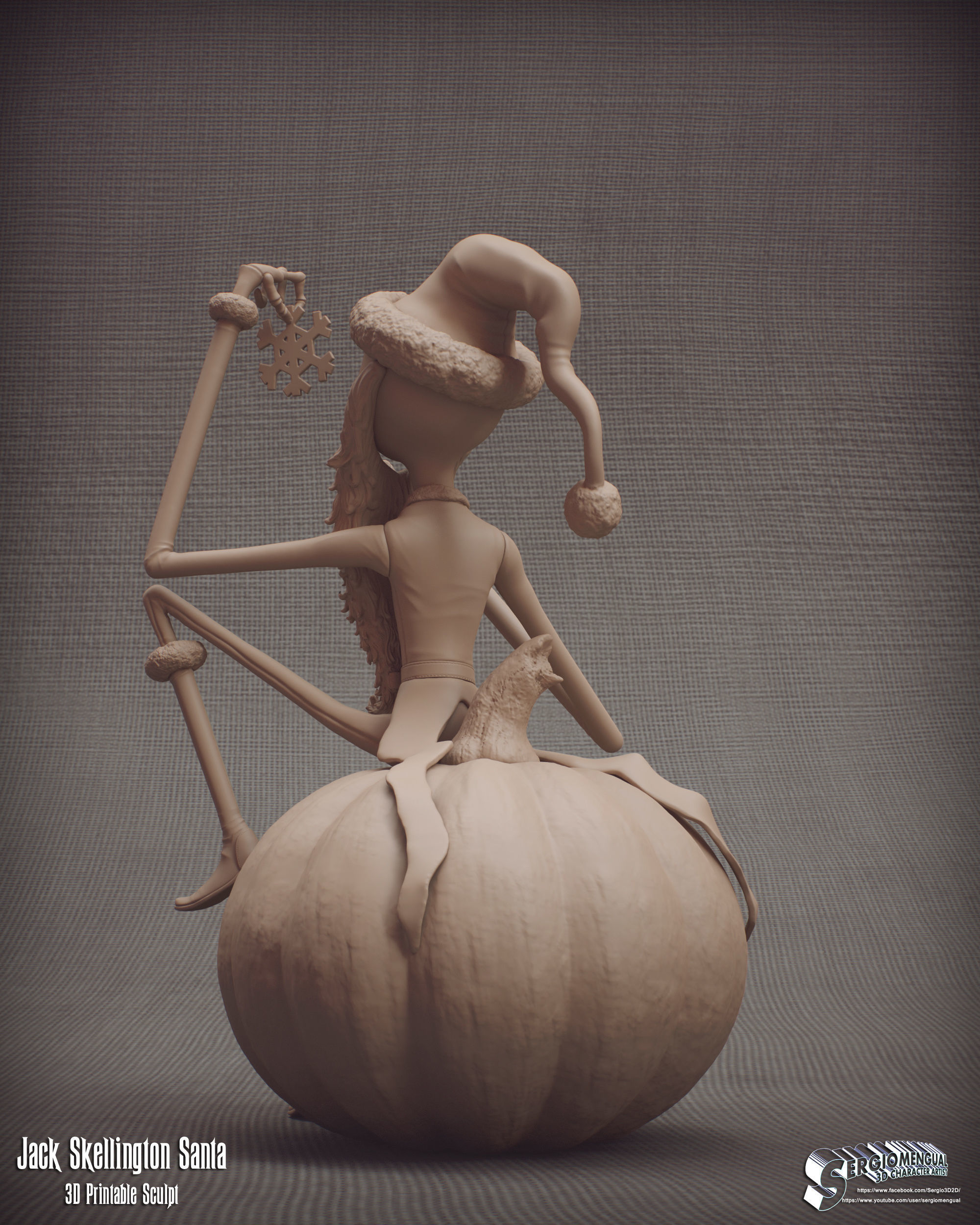 Haunted Mansion Jack Skellington Santa 3D Printable Sculpt 3D print model_7