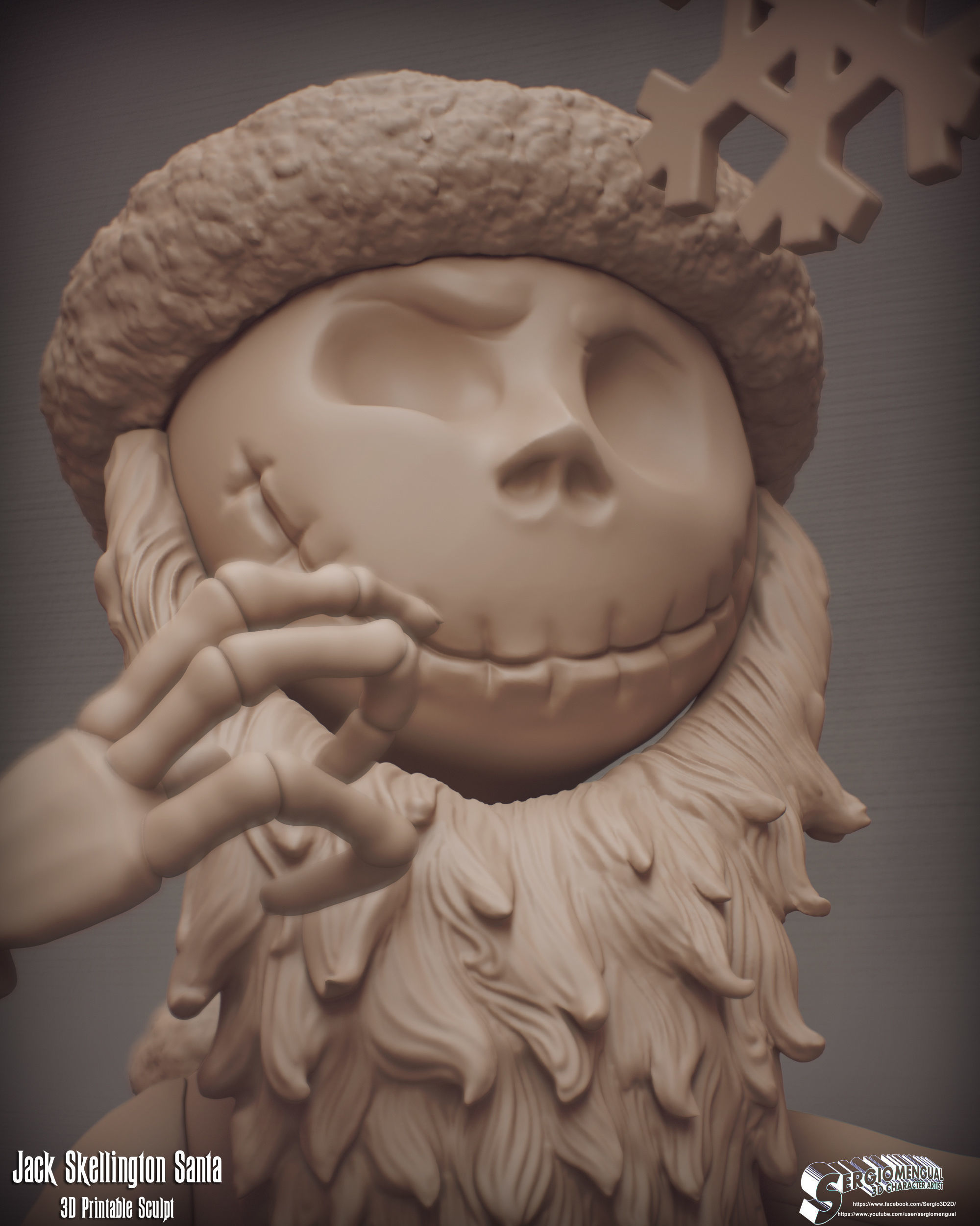 Haunted Mansion Jack Skellington Santa 3D Printable Sculpt 3D print model_20