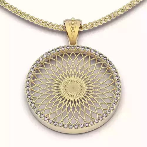 circle pendant silver gold jewelry printable 3D model