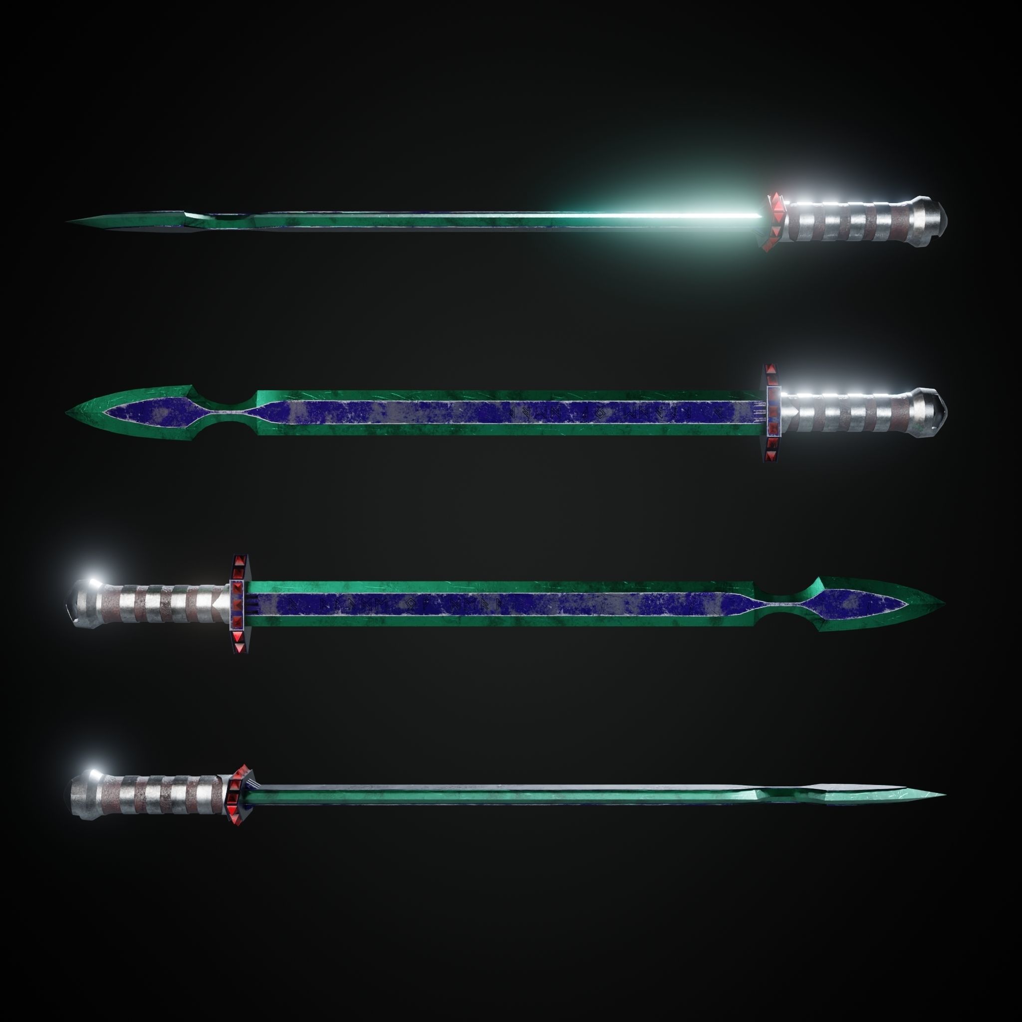 Sword  Low-poly 3D model_2