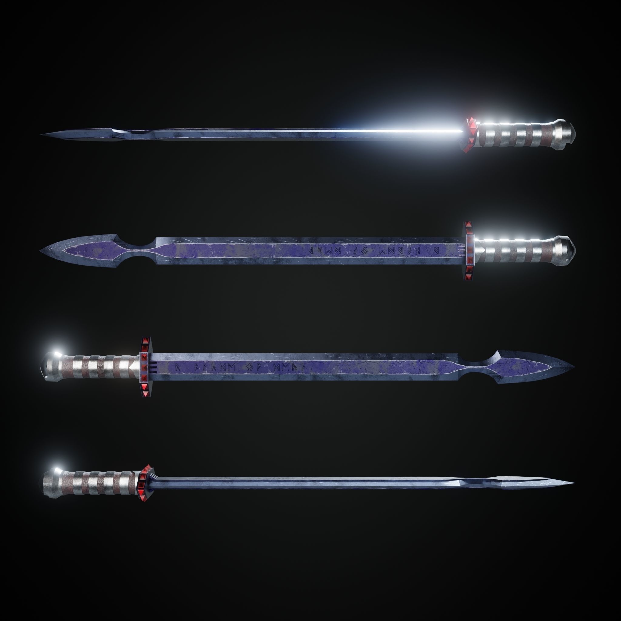 Sword  Low-poly 3D model_24