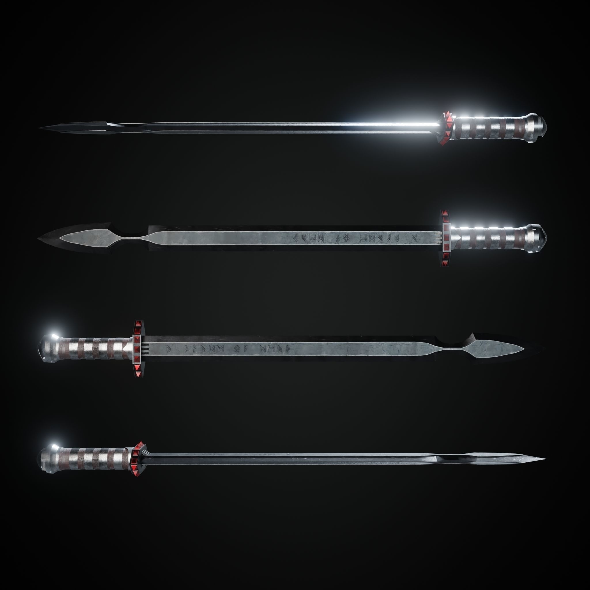 Sword  Low-poly 3D model_21