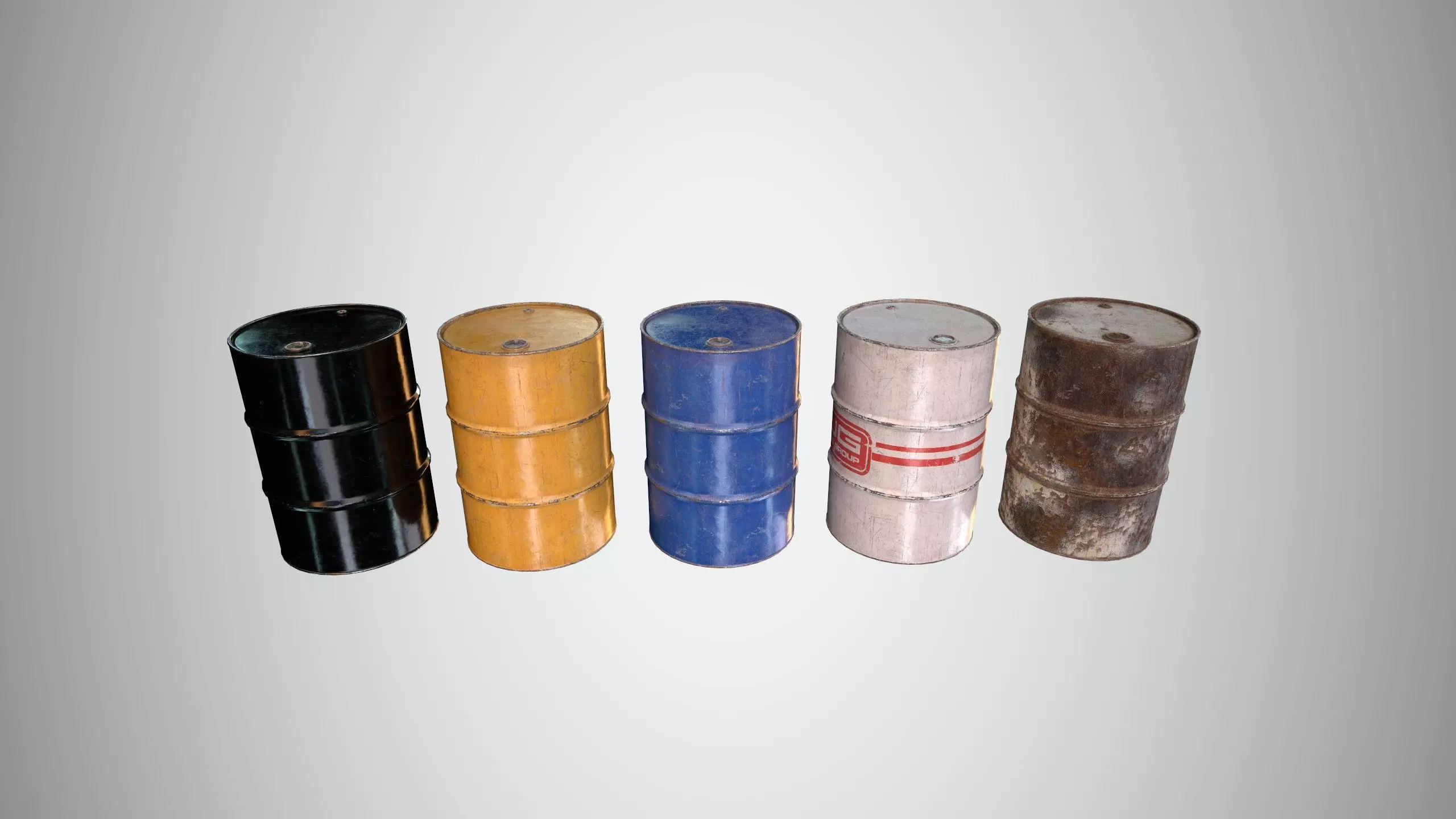 Oil Barrel 1 Low-poly 3D model_0