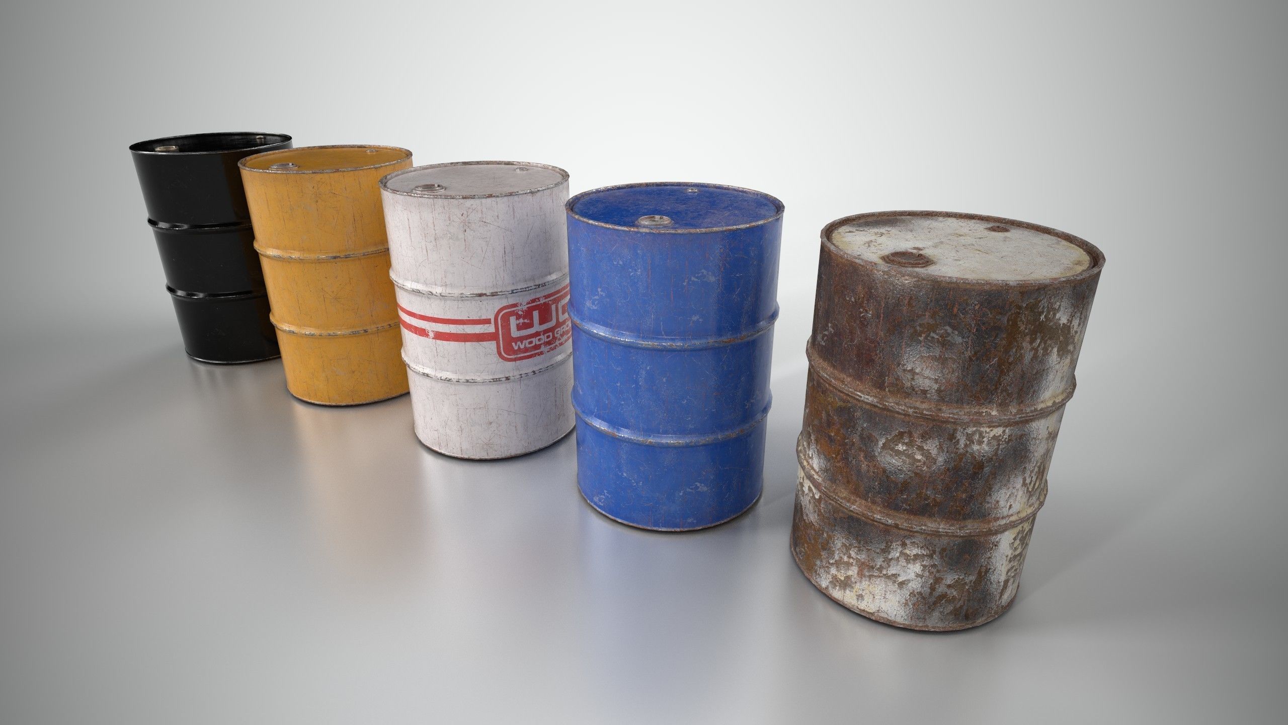 Oil Barrel 1 Low-poly 3D model_3