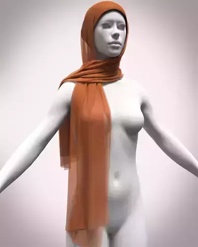 instant Hijab scarf-shawl 3D model
