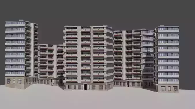 Building and apartments 3D model