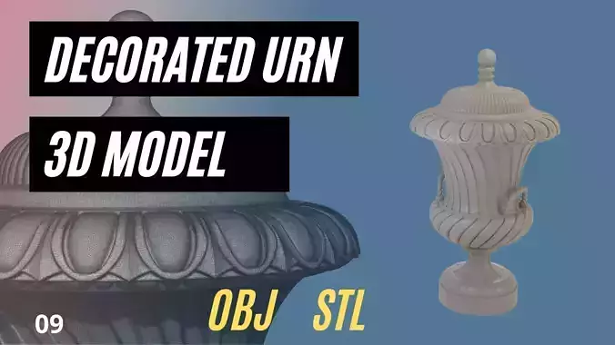 Urn with classical decoration 3D model