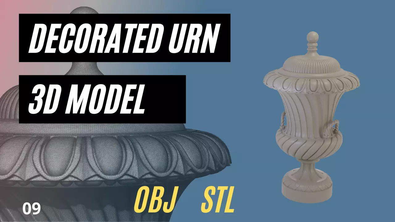 Urn with classical decoration 3D model_0