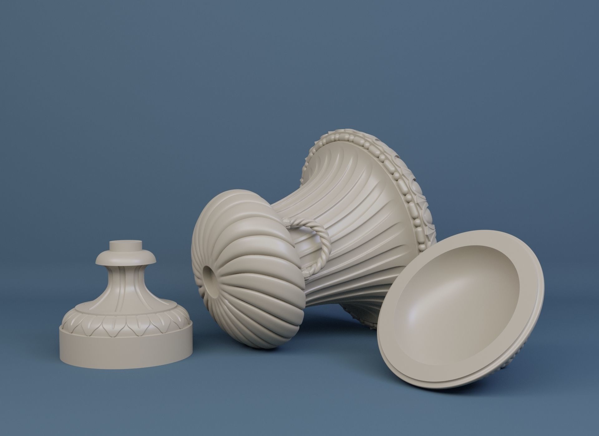 Urn with classical decoration 3D model_2