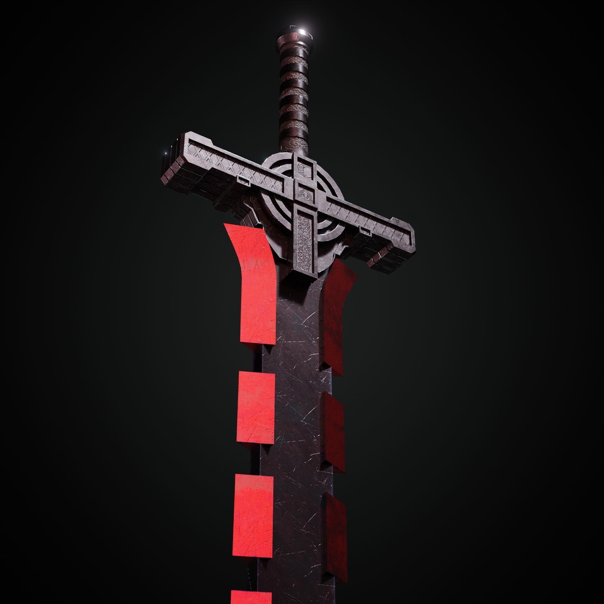 Sword Low-poly 3D model_9
