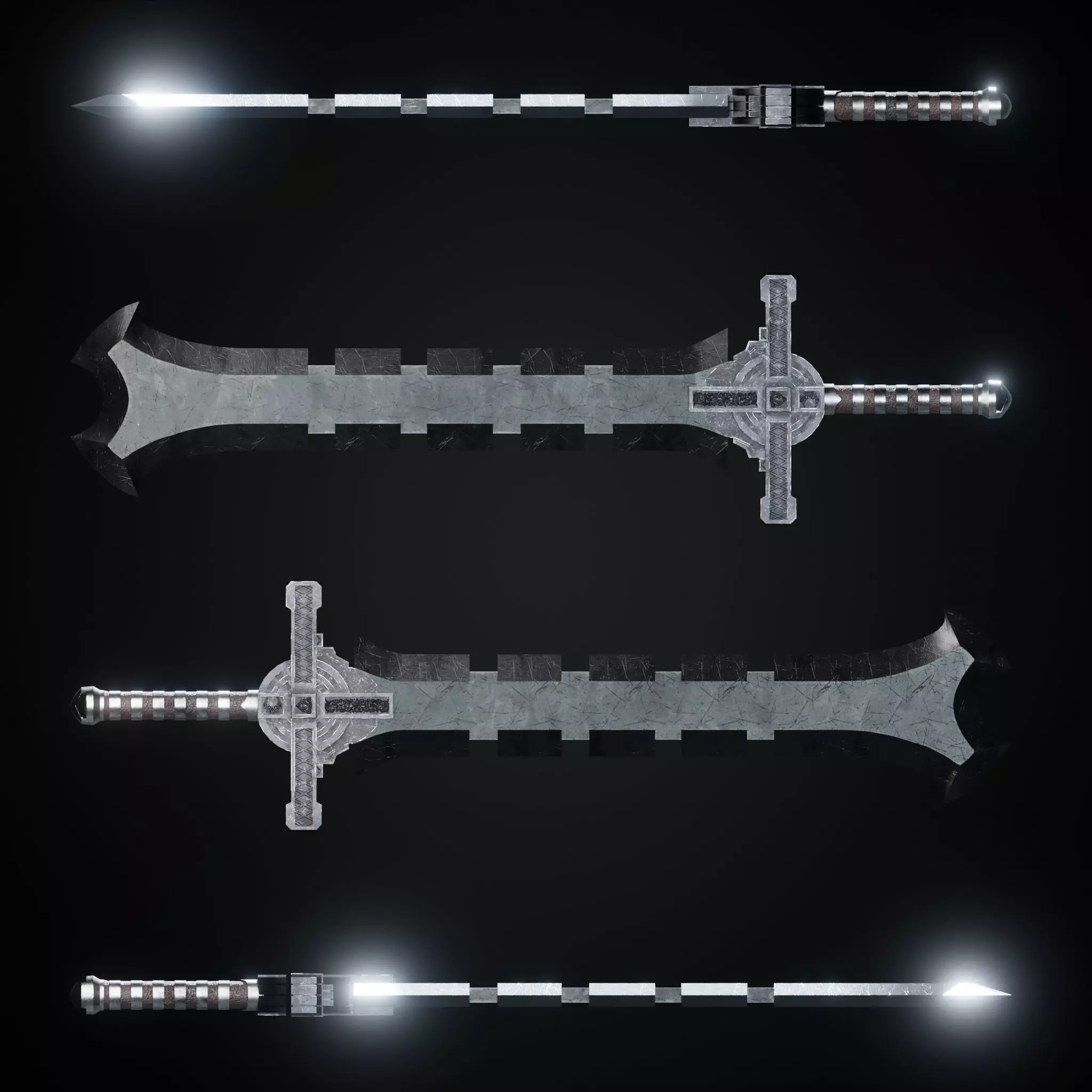 Sword Low-poly 3D model_0