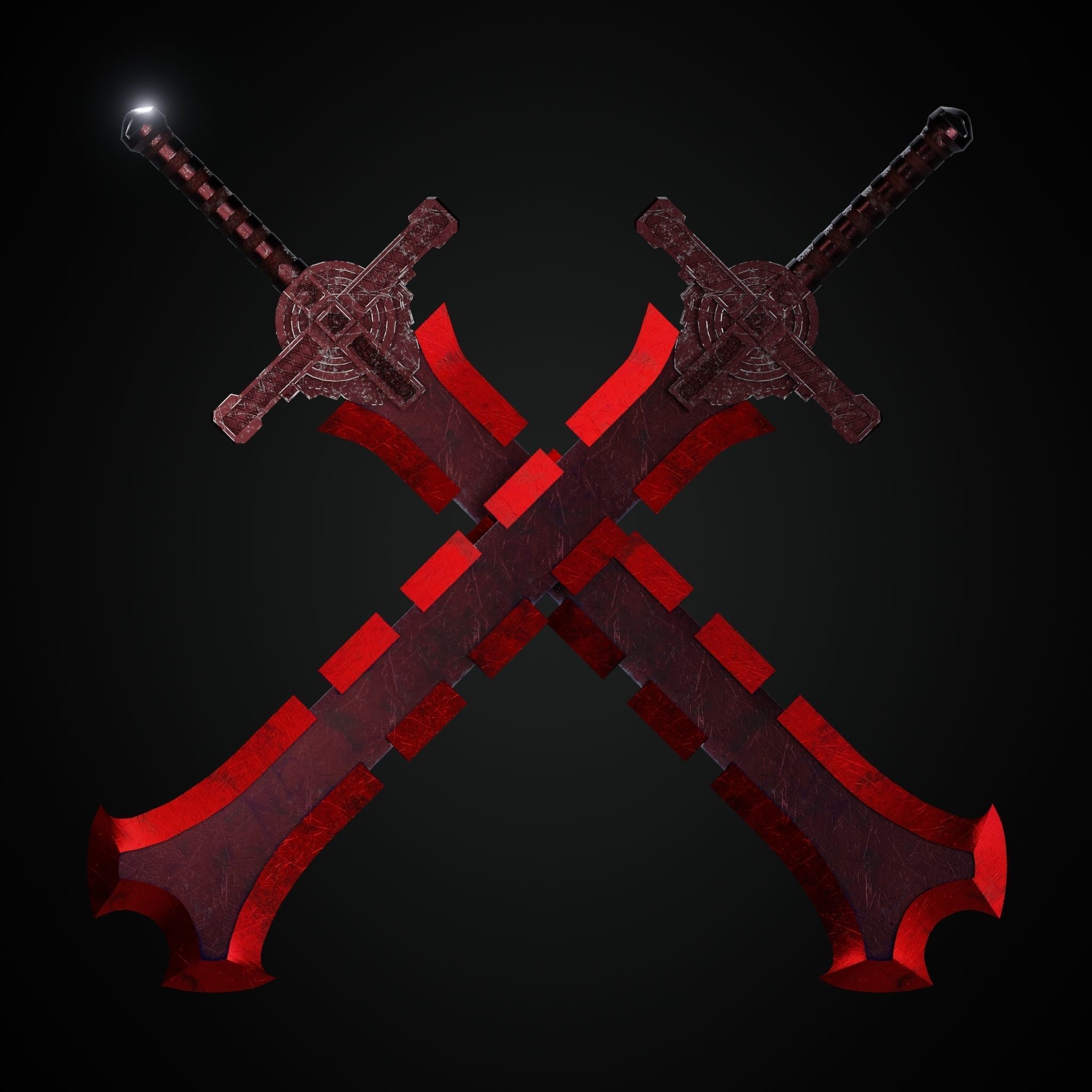 Sword Low-poly 3D model_4