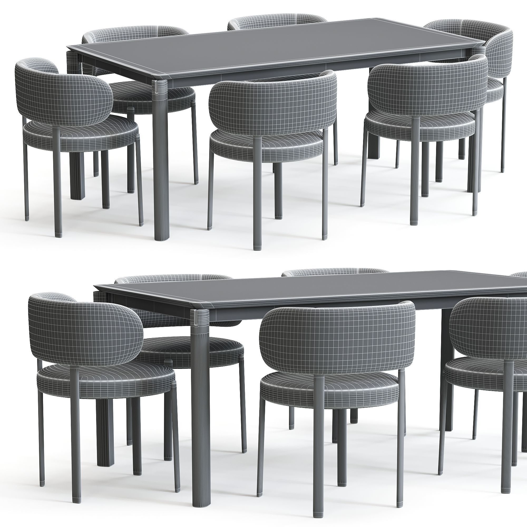 Roma chair and laga table 3D model_3