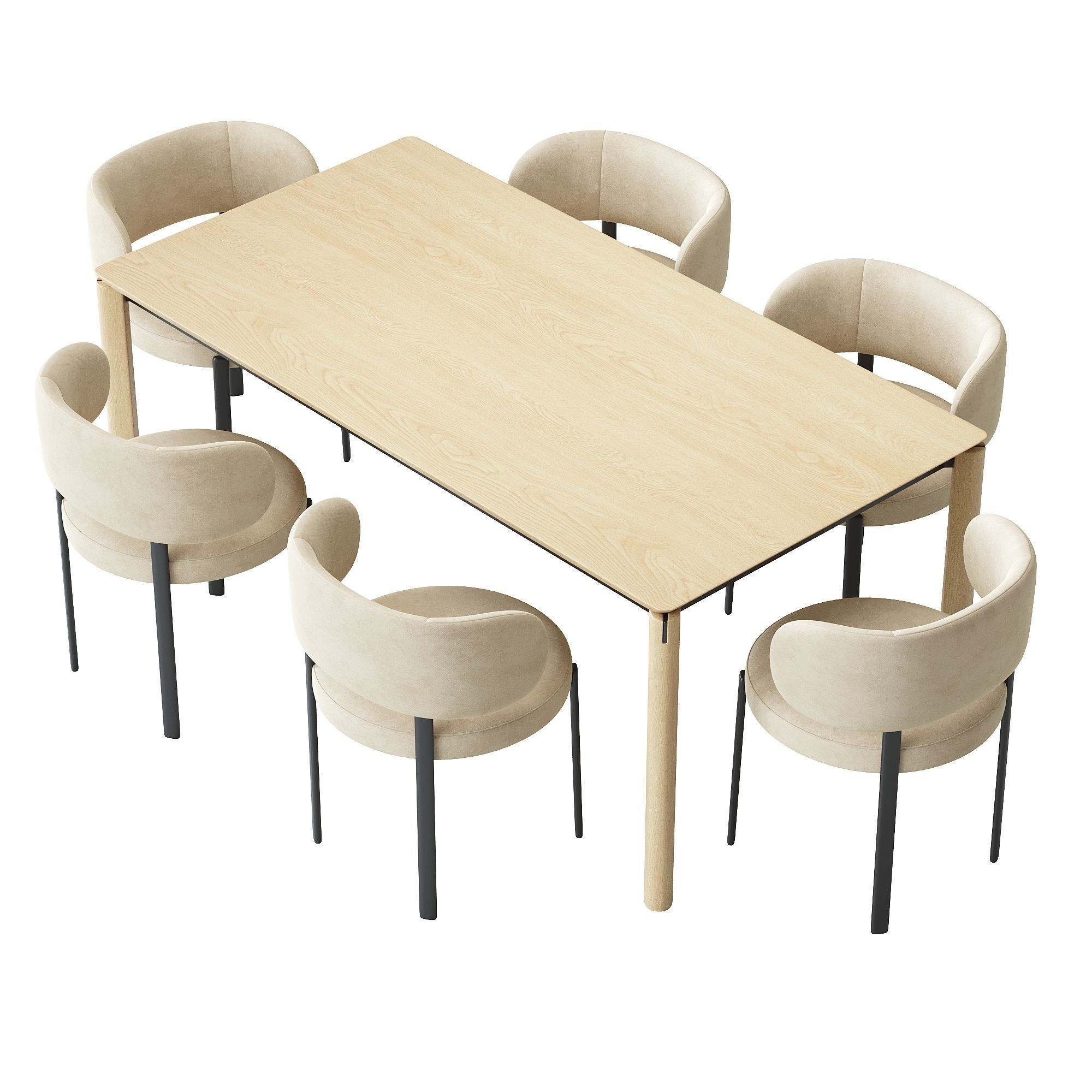 Roma chair and laga table 3D model_2