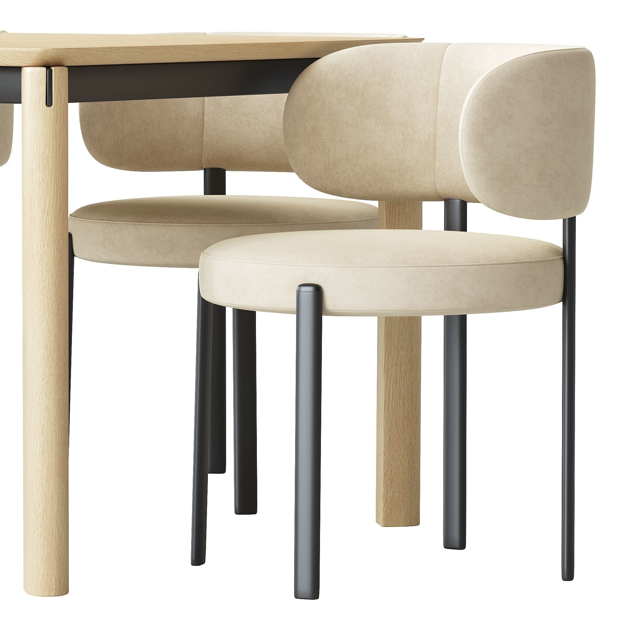 Roma chair and laga table 3D model_1