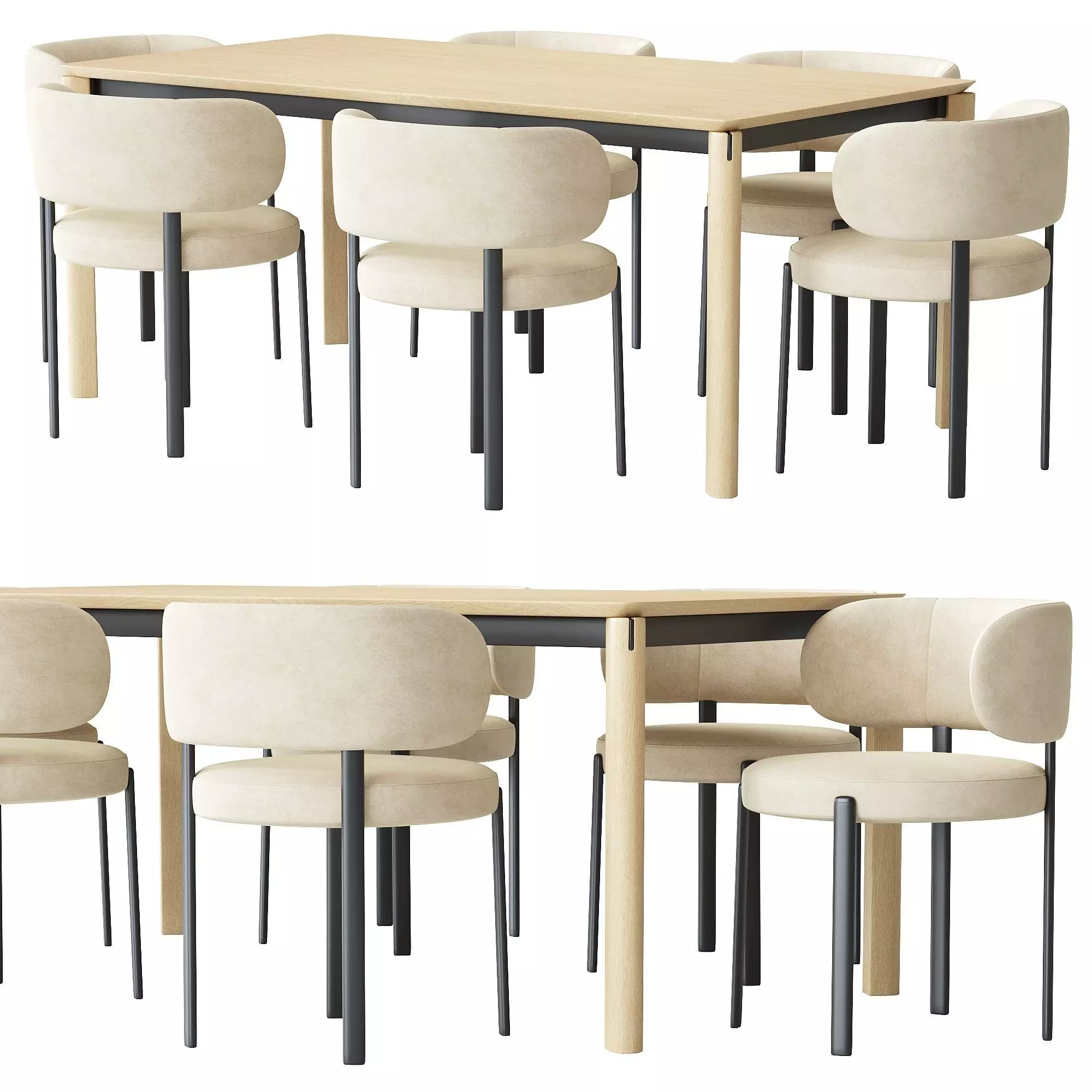 Roma chair and laga table 3D model_0