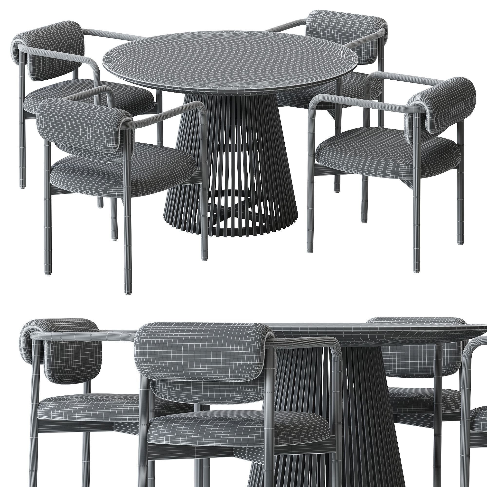 Joli chair and Jeanette table 3D model_2